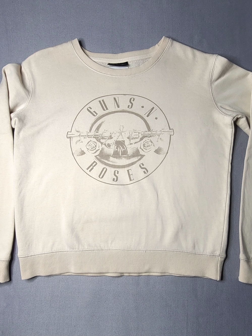 Guns N' Roses Logo Crewneck Sweatshirt - Cream Size SMALL